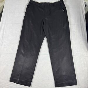 Vintage Croft & Barrow Womens Dress Pants Black Shiny 90s Style Flat Front 38x32